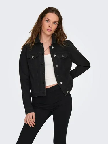 ONLY Jeansjacke ONLWONDER – Jeansjacke in kurzer Form mit Stretch figurbetont, casual, Denim, Baumwollmischung, Brusttaschen