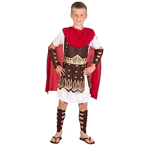 Boland Kinderkostüm Gladiator - Set mit Tunika und Schutzausrüstung - Kostüm für Kinder mit authentischen Details, ideal für Karneval und Mottopartys. In Größe 128 (4-6 Jahre) erhältlich, perfekt ausgestattet für kleine Kämpfer!