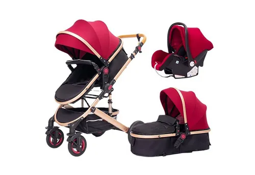 TPFLiving Kombi-Kinderwagen 3in1 Set in rot von TPFFamily