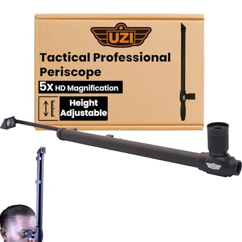 UZI UZI-Periskop, wetterfestes Aluminium-Periskop, 51 cm bis 69 cm, 5x Vergrößerung, schwarz