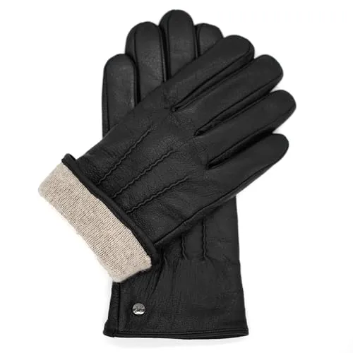 Hand Gewand by Weikert CHARLIE – Herren Nappa-Lederhandschuhe mit Kaschmir-Fütterung und Touchfunktion - Hochwertige Herrenlederhandschuhe aus strapazierfähigem Ziegen-Nappaleder, gefüttert mit feiner Kaschmir-Wolle. Ideal für kalte Tage und touchfähig für Smartphones – für Stil und Komfort im Winter.