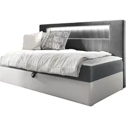 MIRJAN24 Boxspringbett Gold Junior 2 80x200 - Komfortables Einzelbett mit Bonellfederkern - Boxspringbett mit Bettkasten und hochelastischem Matratzen-Topper für optimalen Schlafkomfort. Perfekt für kleine Räume und stilvolles Wohnen.