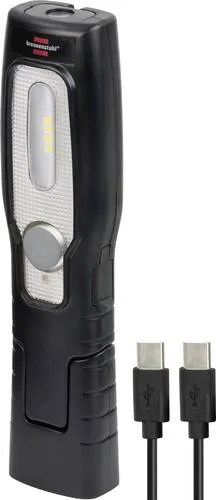 Brennenstuhl LED Handlampe HL 201 A - 250 lm - Taschenlampen mit akkubetriebener Handleuchte, ideal für Haushalt, Werkstätten und Camping dank gleichmäßiger und lichtstarker Ausleuchtung.