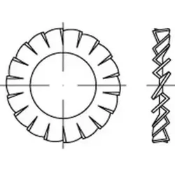 DIN 6798 Fächerscheibe Edelstahl A4 Form A 3,2mm Permeabilität < 1,1