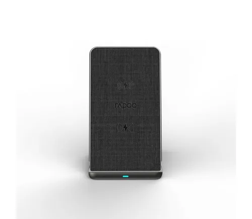 Rapoo XC360 kabelloses 15W Induktionsladegerät - Kabelloses Qi-Ladegerät mit elegantem Aluminium-Finish, schneller Ladegeschwindigkeit (max. 15W) und Überladeschutz, ideal für iOS und Android Smartphones.