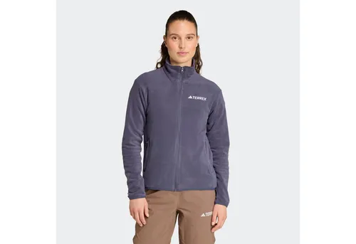 adidas Damen Terrex Multi Essentials Full Zip Fleece Jacket - Strickjacke aus 100 % recyceltem Polyester, ideal für Outdoor-Aktivitäten mit seitlichen Reißverschlusstaschen für praktischen Stauraum.