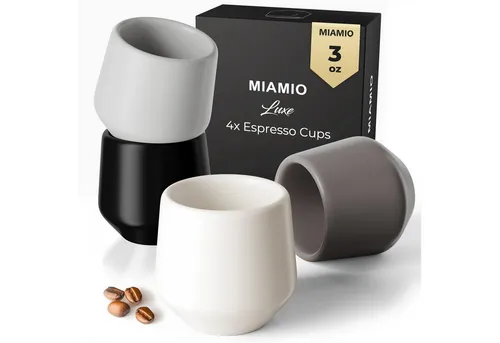 MiaMio Luxe henkelloses Espresso Tassen-Set 4er in Pastell von MiaMio