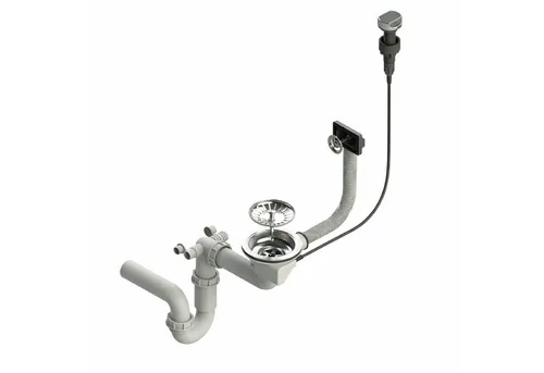 QLS Automatischer Einbecken Siphon für Küchenspüle