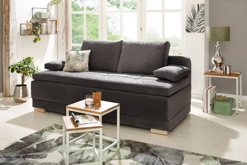 OTTO home Schlafsofa Berlin mit Boxspring und Bettkasten in grau von OTTO home