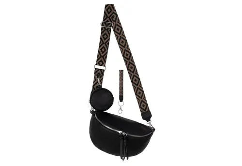 EAAKIE Gürteltasche Bauchtasche Umhängetasche Crossbody-Bag Kunstleder Italy-Design, als Schultertasche, CrossOver, Umhängetasche tragbar