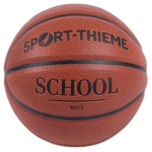 Sport-Thieme Basketball School - Idealer Trainingsball für Schule und Verein - Hochwertiger Basketball für Indoor und Outdoor mit optimaler Griffigkeit dank genoppter Synthetik-Oberfläche. Ideal für Training in Schule und Verein, erhältlich in verschiedenen Größen.
