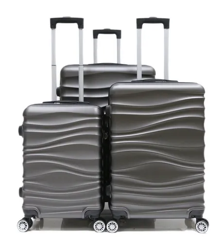 Cheffinger Kofferset 3 tlg Hartschale Trolley - Hochwertiges Kofferset aus robustem ABS-Material mit 4 leisen Doppelrollen. Ideal für sicheres Reisen, dank Zahlenschloss und ergonomischen Griffen. Stapelbar für platzsparende Aufbewahrung. Größen: M/L/XL.