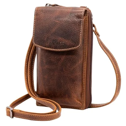 Produktbild STILORD 'Jule' Echtleder Handytasche zum Umhängen für Damen