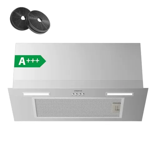 CIARRA CBCS6926A  Einbau Dunstabzugshaube 60cm breit Luftstrom 704m³/h | Integrierte Einbauhaube nachtlos in Oberschränke Warme LED-Beleuchtung Ablufthaube Umluft mit CBCF003 Aktivkohlefilter