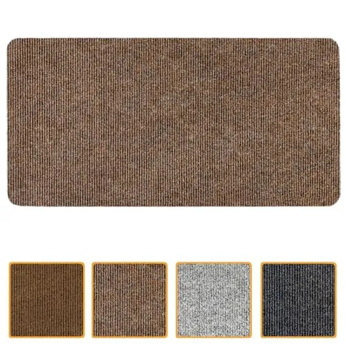 ANRO Teppich Fußmatte Schmutzfangmatte Fußabtreter Fußabstreifer Türvorleger Stribet Größe 40x80cm Carpet Dunkelbraun
