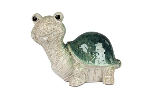 formano Dekofigur Schildkröte in Steinoptik, 20cm hoch, grau-grün - Dekorative Schildkröte aus glänzendem Steinzeug, ideal für den Außenbereich. Maße: 20cm hoch, 27cm breit. Schützt vor Verblassen durch Sonneneinstrahlung, jedoch nicht frostsicher.