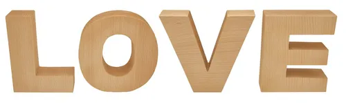 ERST-HOLZ Dekoobjekt Massivholzbuchstaben LOVE in Buche - Dekorative Holzbuchstaben in natürlicher Optik, ideal für stilvolle Wohnakzente. Maße: 55 cm Breite, 3 cm Tiefe, 15 cm Höhe. Perfekt für kreative Gestaltung in jedem Raum.