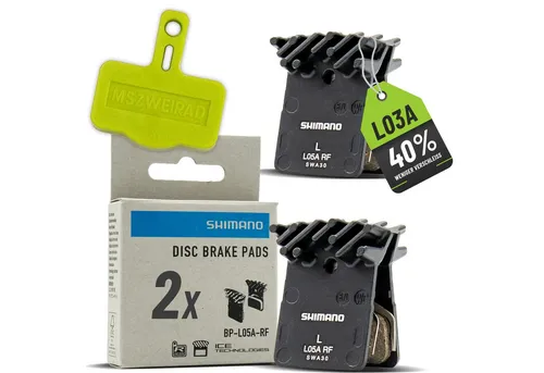 MSZweirad Shimano L05A Bremsbeläge mit Kühlrippen - Hochwertige 2x Shimano L05A Resin Bremsbeläge mit Kühlrippen und Bleedblock für optimale Bremsleistung und zuverlässige Sicherheit beim Radfahren.