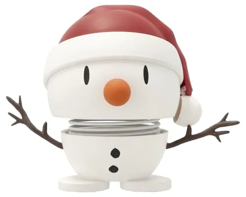 Hoptimist Soft Santa Snowman S White - Niedlicher Schneemann aus der Hoptimist-Serie, ideal für winterliche Dekoration und um Kindheitserinnerungen zu wecken. Höhe 6,9 cm, Durchmesser 6,2 cm.