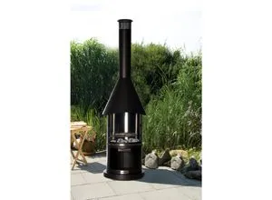 Buschbeck Holzkohlegrill Edelstahlgrill Auckland - Eleganter Holzkohlegrill mit Senotherm-Lackierung, ideal für Gartenpartys, Ø65 cm und 230 cm hoch, mit praktischen Gummirollen für einfachen Transport.