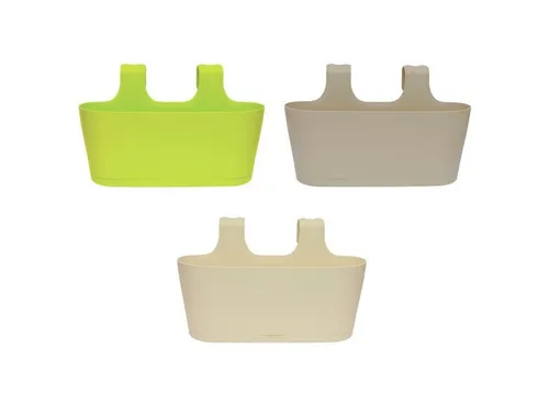 Engelland Blumenkasten Blumentopf zum Hängen (Vorteils-Set, 3 St., Fassungsvermögen je Topf 5,5 Liter), UV-Beständig, Frostbeständig, Wasserauffangschalen