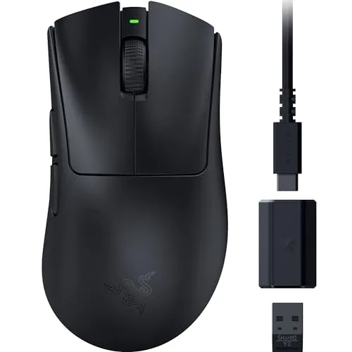 Razer DeathAdder V3 HyperSpeed - Ultra leichte kabellose E-Sport Gaming-Maus, nur 55g und bis zu 100 Stunden Akku-Laufzeit
