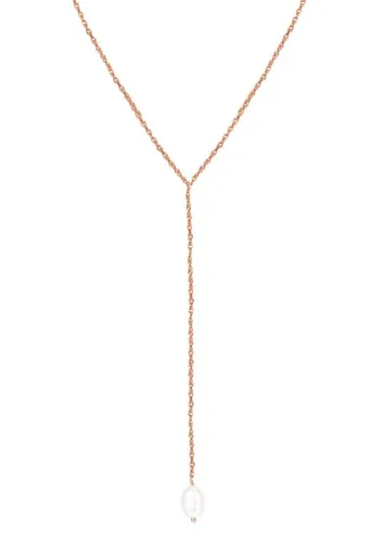 Hey Happiness Perlenkette Y-Kette mit Barockperle, Elegante Halskette Damen Silber 925, Brautschmuck