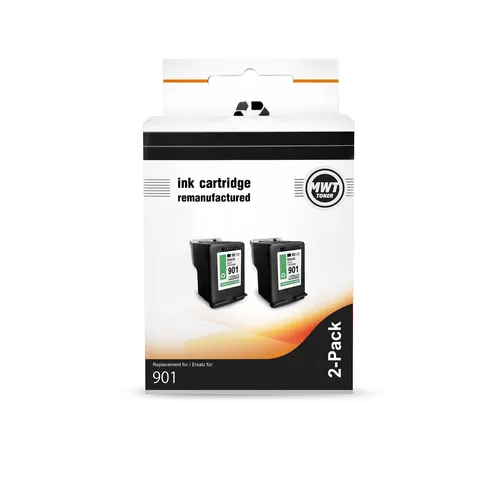 2x Tintenpatronen für HP OfüiceJet 4500 wie 901XL 901 XL BLACK