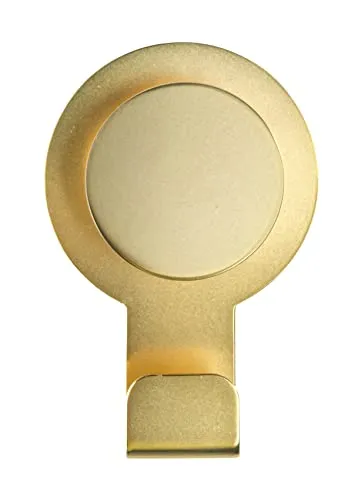 WENKO Wandhaken Blandas Gold matt - Klebehaken ohne Bohren, Handtuchhalter, Edelstahl rostfrei, 5 x 7.5 x 2.5 cm, Gold