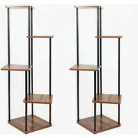 TTL HOME Pflanzenständer TOWER 2er Set 105 x 55 x 55 cm Blumenständer Pflanzenregal Blumenregal Pflanzentreppe Mehrstöckig für Innen Außen