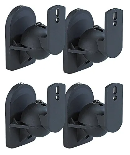 auvisio Boxen-Wandhalterung: Kompakt-Halterung für Satelliten-Lautsprecher im 4er-Pack (Wandhalterung für Lautsprecher Box, Wandhalter)