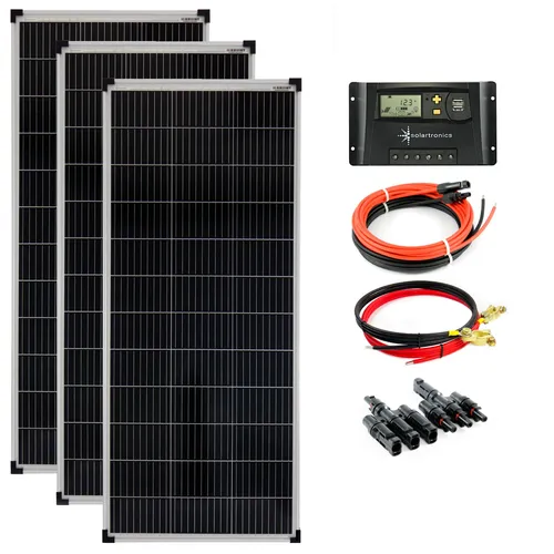 Watt 12V Solar Set 20A Laderegler gelb Solaranlage Inselanlage Garten Campin 300
