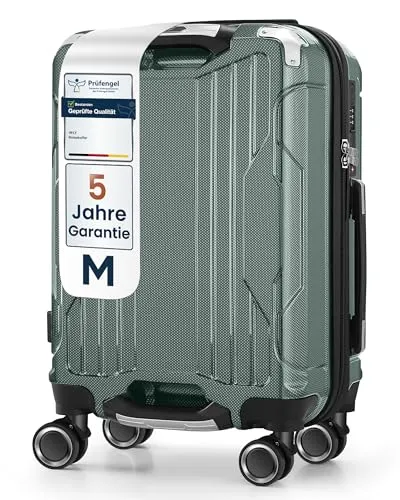 4FLY Aluminium-Rahmen Hartschalen-Handgepäckkoffer Ultraleicht M – TSA-Schloss, USB-Ladeanschluss, 4 Spinner-Rollen