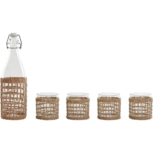 Esprit Set aus Gläsern mit Flasche Home natürlich Kristall Faser 1 L (1 l) (62832813)