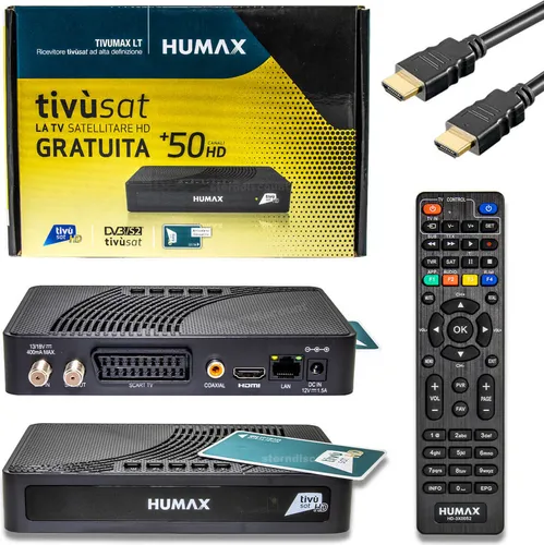 Humax TIVUMAX-HD3801 S2 Satellitenreceiver - TV-Receiver mit aktivierter Tivusat HD Karte, bietet brillante 1080p Auflösung und vielseitige Anschlussmöglichkeiten für ein optimales Fernseherlebnis.