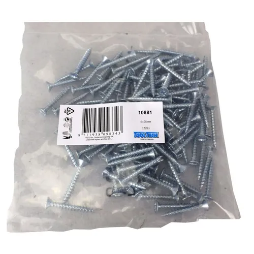 Mehrzweckschrauben 4x30mm 120 Stück Kreuzschlitz Senkkopf verzinkt