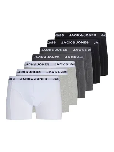 JACK & JONES Herren Jacjj Solid Trunks 7er Pack, Weiß, Größe XXL - Praktisches 7er Pack Boxershorts von Jack & Jones, ideal für den täglichen Komfort und die perfekte Passform.