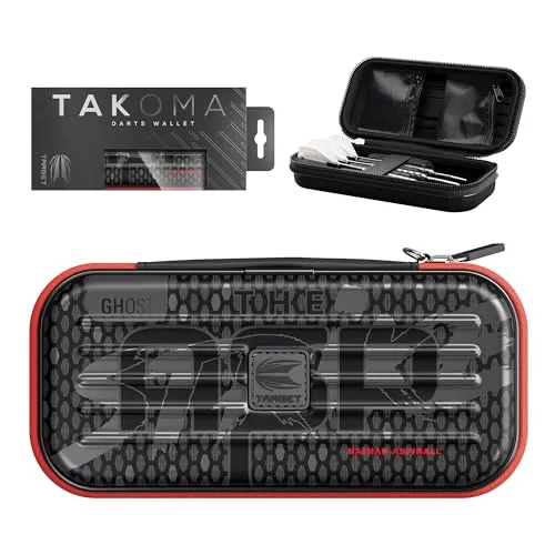 Target Darts Nathan Aspinall Ghost Series Takoma Wallet Regular – Dartkoffer schwarz/weiß | The Asp“ Darttasche mit Reißverschluss | professionelles Zubehör | Platz für 3 komplett montierte Darts