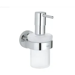 Grohe Start Seifenspender 41195000 - Elegantes Design in Chrom - Seifenspender aus Glas und Metall mit 160 ml Füllmenge. Verdeckte Befestigung für ein modernes Bad-Design, geeignet zum Bohren oder Kleben. Hohe Belastbarkeit bis 5 kg.