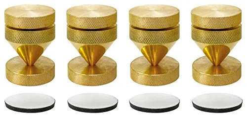 Dynavox Sub-Watt-Absorber 4er Set - Lautsprecher-Spikes zur effektiven Unterdrückung von Vibrationen, höhenverstellbar für präzise Ausrichtung Ihrer HiFi-Geräte und Lautsprecher.