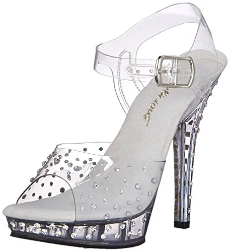 Fabulicious Damen LIP-108RS Offene Sandalen, Transparent (CLR/CLR), 39 EU