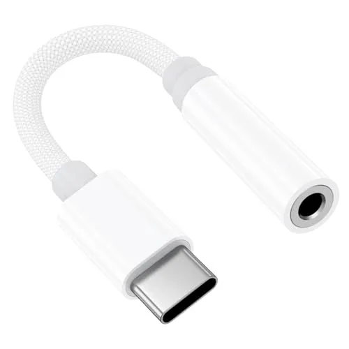 USB C Jack Adapter [MFi zertifiziert] Kopfhörer Adapter iPhone 15 USB C auf 3.5mm Aux Audio Kabel Dongle Jack kompatibel mit iPhone 15/15 Pro/15 Pro Max, Samsung Galaxy S24 S23 S22, iPad