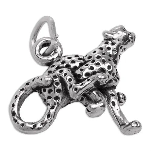 Sterlingsilber 3D Laufender Gepard Charm Anhänger