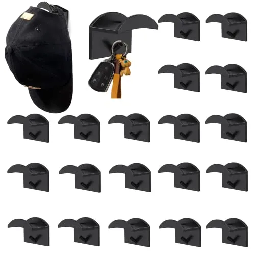 A&H Zier Cap Halterung für Wand - Aufbewahrung und Organiser für Baseball Caps, Hüte und Schals (Schwarz)