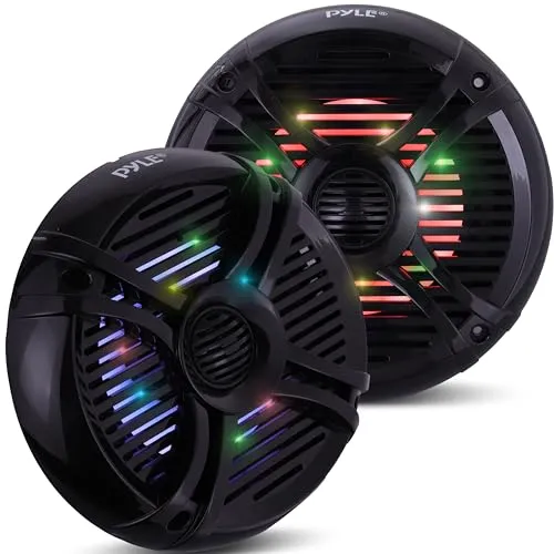 Pyle Outdoor Lautsprecher Boxen– Outdoor Speaker– Outdoor Box Wasserdicht 250W, 2-Wege Lautsprecher Passiv mit LED-Lichtern, Aufbaulautsprecher leicht Installierbar mit Magnetstruktur, Lautsprecherbox