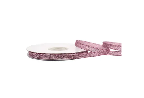 Creativery Geschenkband, Glitzerband 6mm x 32m Rolle Pink / Silber