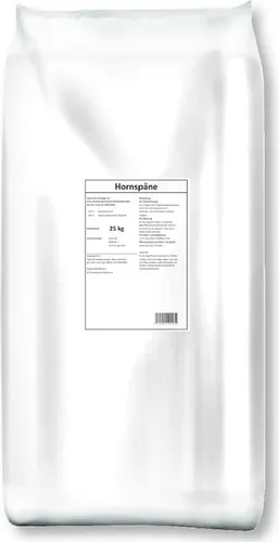 Hack Hornspäne 25 kg - Rein organischer Universaldünger für gesundes Pflanzenwachstum, fördert Humusbildung und Bodenlockerung, ideal für Gemüse, Obst und Zierpflanzen.