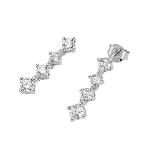 Smart Jewel Ohrhänger Ohrhänger mit Zirkonia, Silber 925