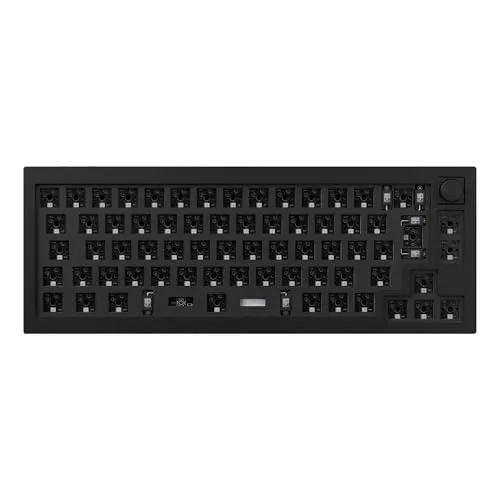 Keychron Q2 Pro Mechanisches Tastatur-Kit, 65% ISO-Layout, Bluetooth 5.1, programmierbares QMK/VIA, CNC-Aluminiumgehäuse, RGB, Barebone-Gaming-Kit für 3/5-Pin-Schalter, Windows/Mac – Schwarz