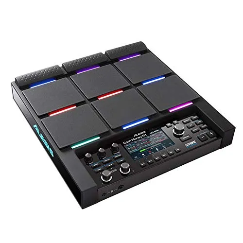 Alesis Strike Multipad - Vielseitiges Perkussions-Pad mit RGB-Pads - Schlagzeug-Zubehör mit 9 anschlagdynamischen RGB-Pads, integriertem Looper und 32GB Speicher für kreative Performances. Ideal für Musiker, die ihre Sounds individuell anpassen möchten.